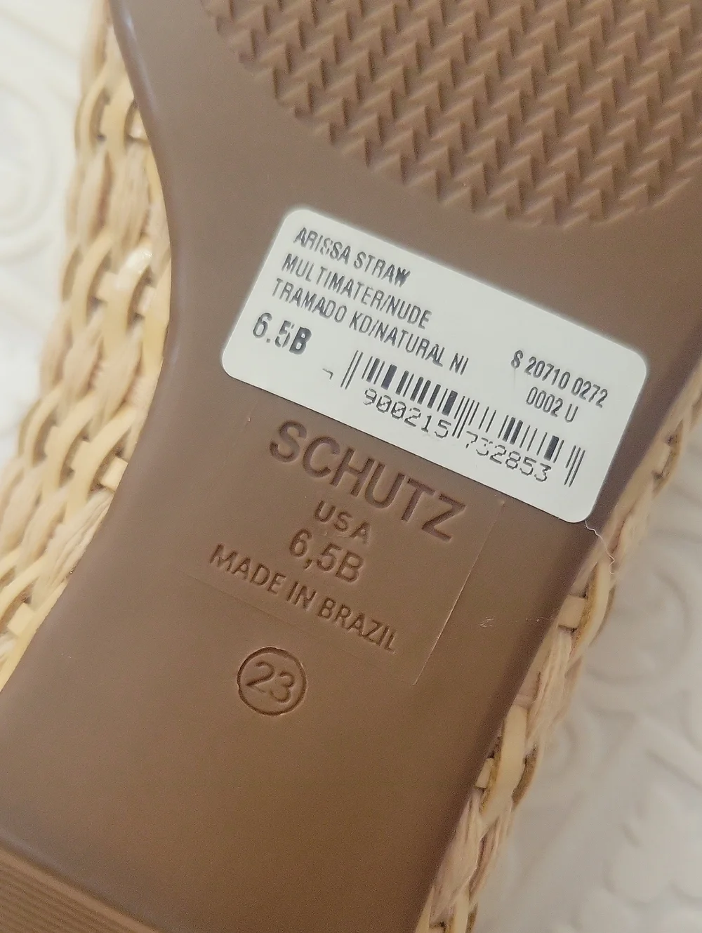 NEW Schutz Arissa Woven Straw Flats Bow Toe Natural Nude Cream Tuckernuck 6.5